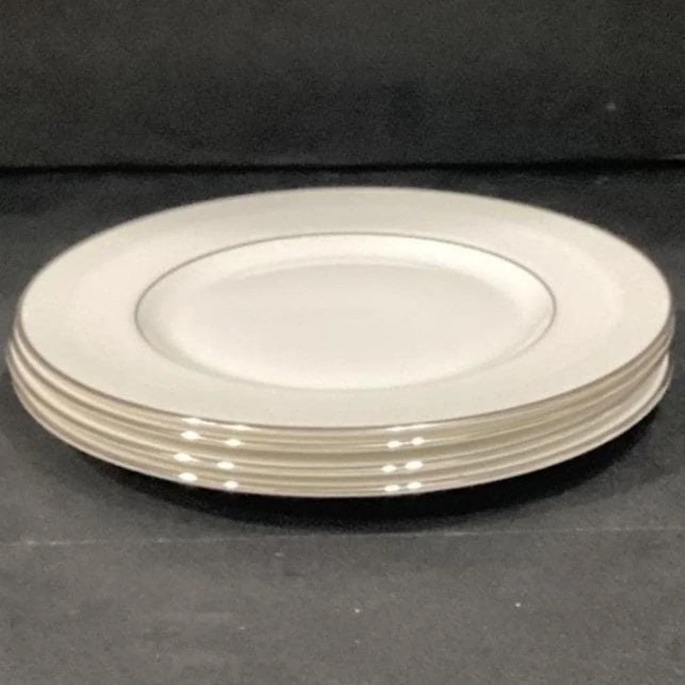Royal Doulton Amulet Salad Plates, Set of 4, White Floral Bone China Dinnerware